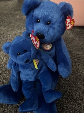 Ty Clubby Royal Blue Beanie Baby/Buddies Pair